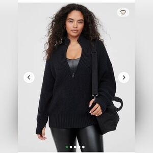 Aerie Women's Black Half-Zip Sweater Sz S